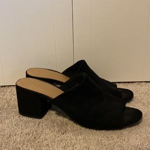 Christian Siriano Black Suede Mules Size 11